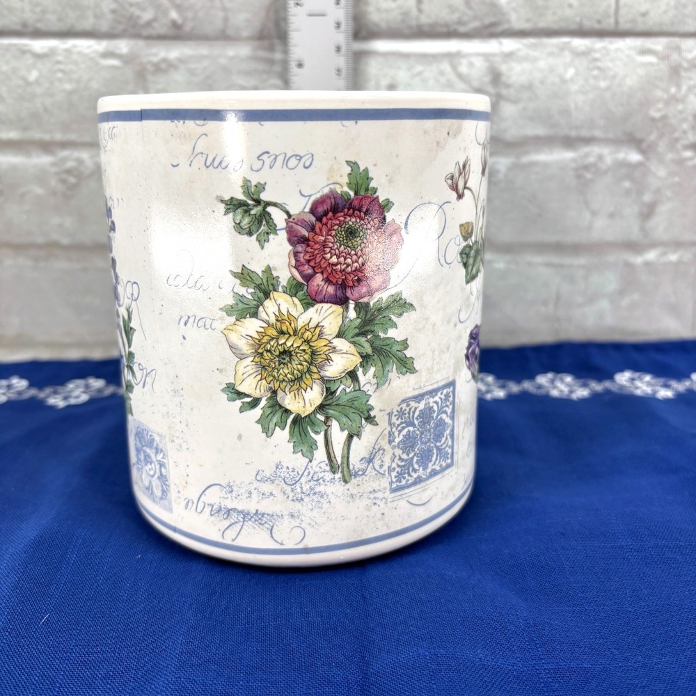 Certified Intl Pamela Gadding Crock Utensil Storage Planter Shabby chic French